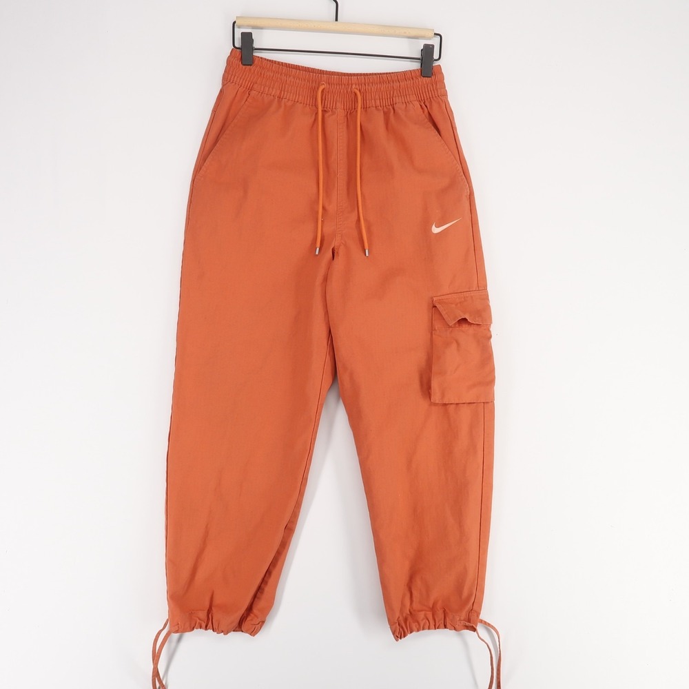 Nike Icon Clash Pants Womens XS Orange Cargo Drawstring Hem‎ Elastic Waist Woven
